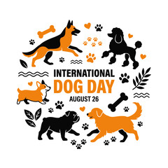 Obraz premium International Dog Day August 26 Celebration with Dog Breeds