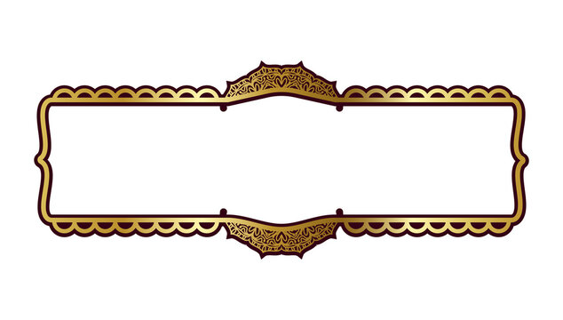 luxury golden arabic islamic banner title frame transparent background gold text box clipart
