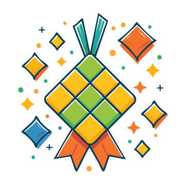 Geometric star pattern with diamonds and plus signs
