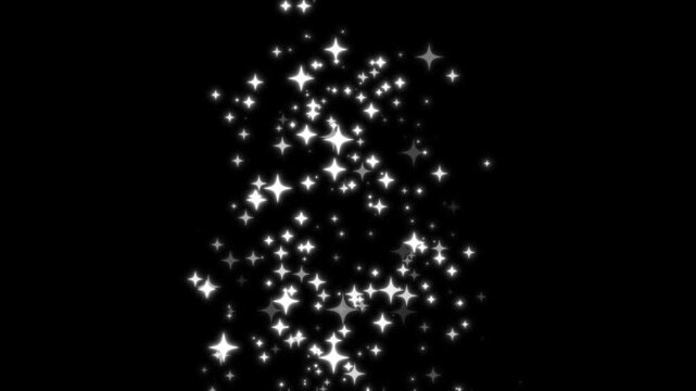Twinkle Spark Star Explosion Animation, Glitter Burst Effects with Flashing Cartoon Lights and Magical Shine Trails on Transparent Background Overlay