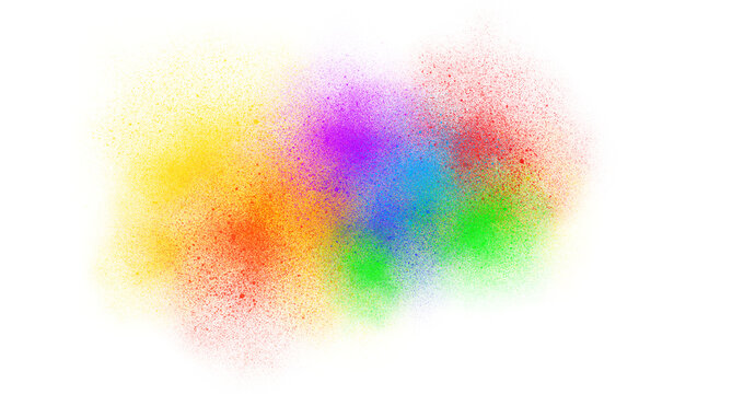 Rainbow Color Spray Paint Texture Isolated on Transparent Background