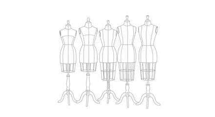 Obraz premium Tailor Mannequin Icon Set