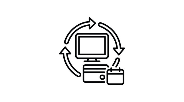 Recurring Payment Subscription Cycle Outline Icon