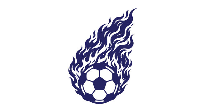 Soccer ball on fire graphic illustration with competition athletic football illustration championship fireball movement isolated training performance
