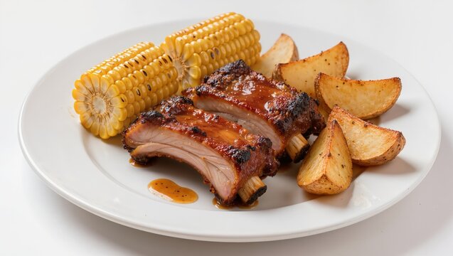 Gourmet Meal Served on White Plate