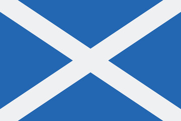 Fototapeta premium Saint Andrews Cross flag of Scotland vector illustration on a blue background