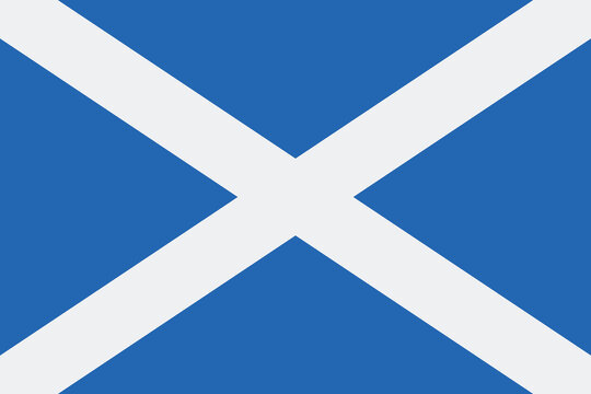 Saint Andrews Cross flag of Scotland vector illustration on a blue background
