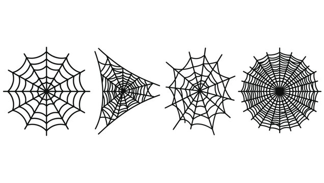 Set of spider webs, vector illustration