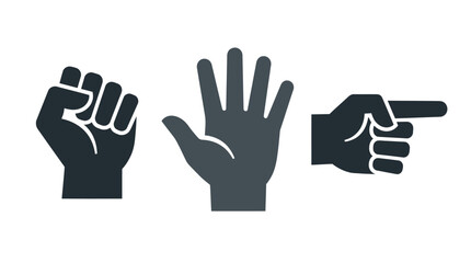 Obraz premium Flat Design Hand Gestures Icon Set