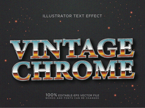 gradient vintage chrome text effect