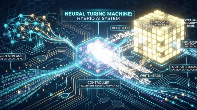 Neural Turing Machine Hybrid AI System with Data Flow.