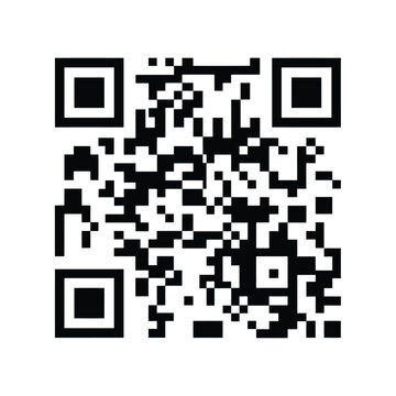 Qr code black and white square pattern on a white background