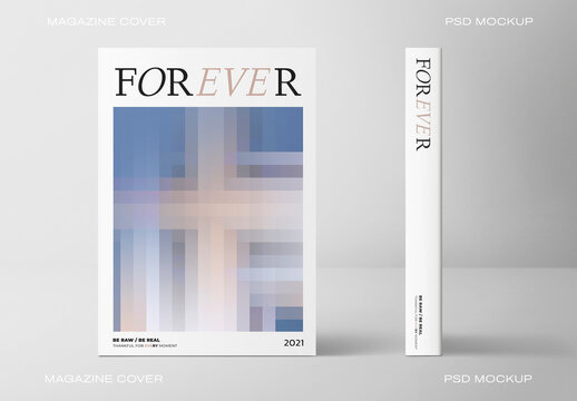 Minimalist Magazine Cover Mockup PSD