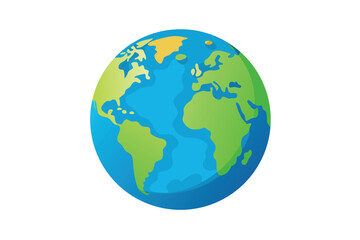 Fototapeta premium Planet Earth globe vector illustration isolated on white background.
