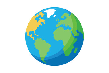 Fototapeta premium Planet Earth globe vector illustration isolated on white background.