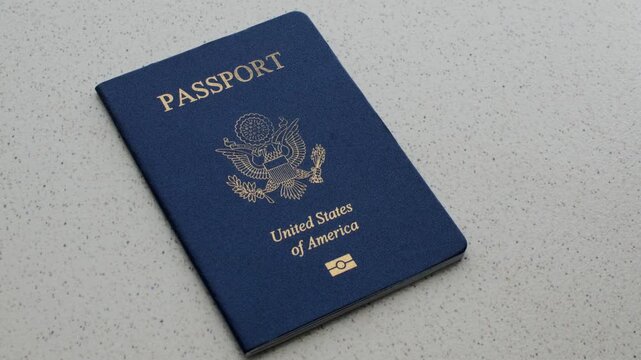 American Passport and Dollars: Fascinating detail of the US passport with dollar bills, symbolizing travel, exchange and money.