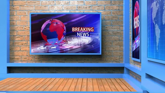 Breaking News Studio Screen Background