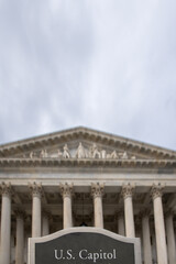 Obraz premium Capitol building in Washington DC landmark government. Capitol dome architecture in United States. Capitol monument symbol in America. Capitol iconic landmark in USA.