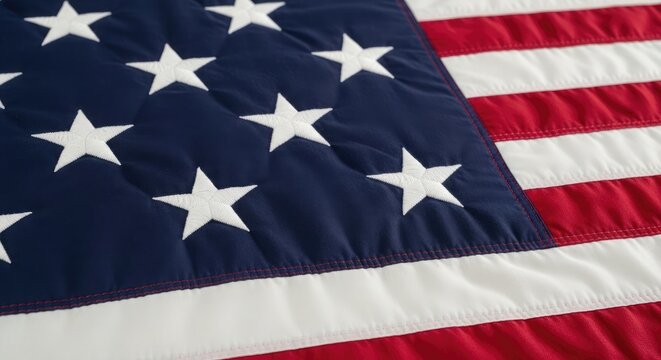 Celebrating independence day in the usa close up of a waving american flag on the 4th of july