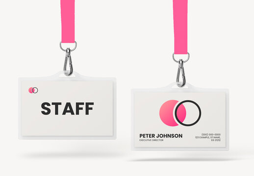 Modern Staff ID Badge Mockup Design PSD