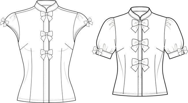 Embroidered A-line skirt with scalloped hem flat technical fashion sketch for women