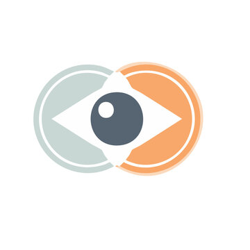Flat design eye icon with geometric shapes
