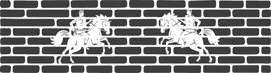 Roman Cavalry Warrior on Horse Wall Mural Graphic Illustration SVG Vector © Ibrahim