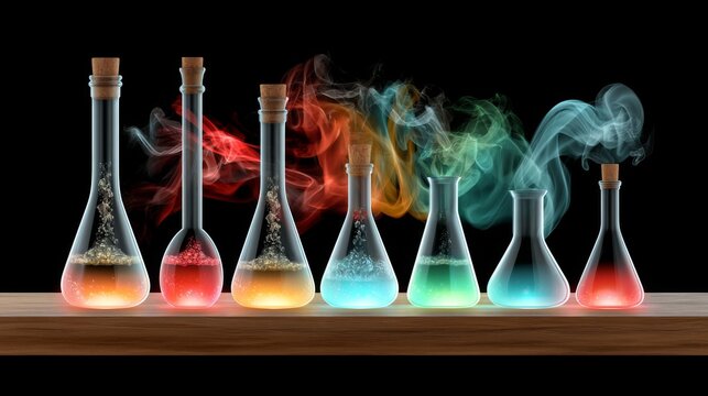 Colorful Chemistry Laboratory Glassware 127