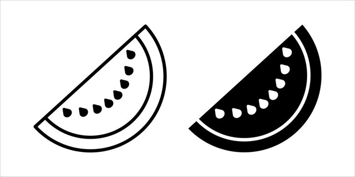 vector graphic watermelon slice icon