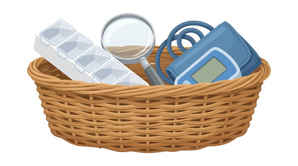 Obraz premium Elderly Geriatric Care Medical Wicker Basket