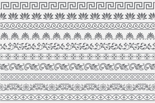 Greek Key and Decorative Border Pattern Set