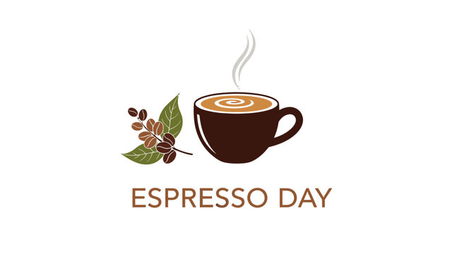 Espresso Day Coffee Cup Illustration Design 1.