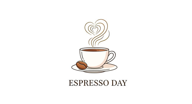 Espresso Cup with Heart Shaped Steam.