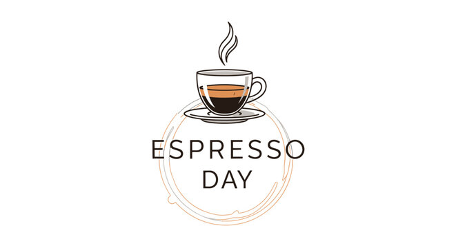Espresso Day Coffee Cup Illustration Design.