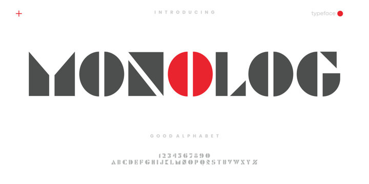Geometric bauhaus font for modern visual identity