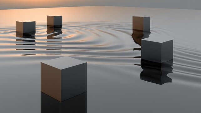 Modern Geometric Sculpture Composition 595