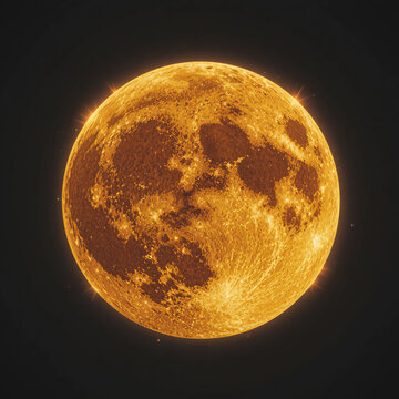 glowing gold moon