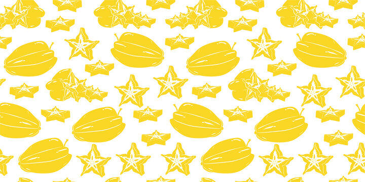 carambola pattern. starfruit pattern. starfruit slice pattern.