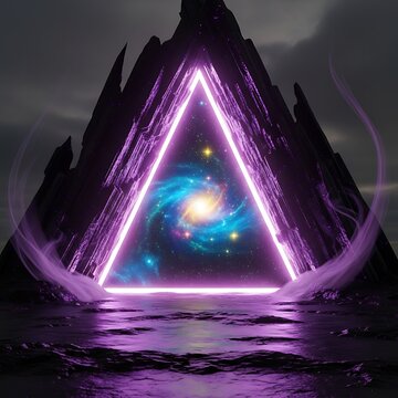 Vibrant purple and blue abstract light tunnel effect.