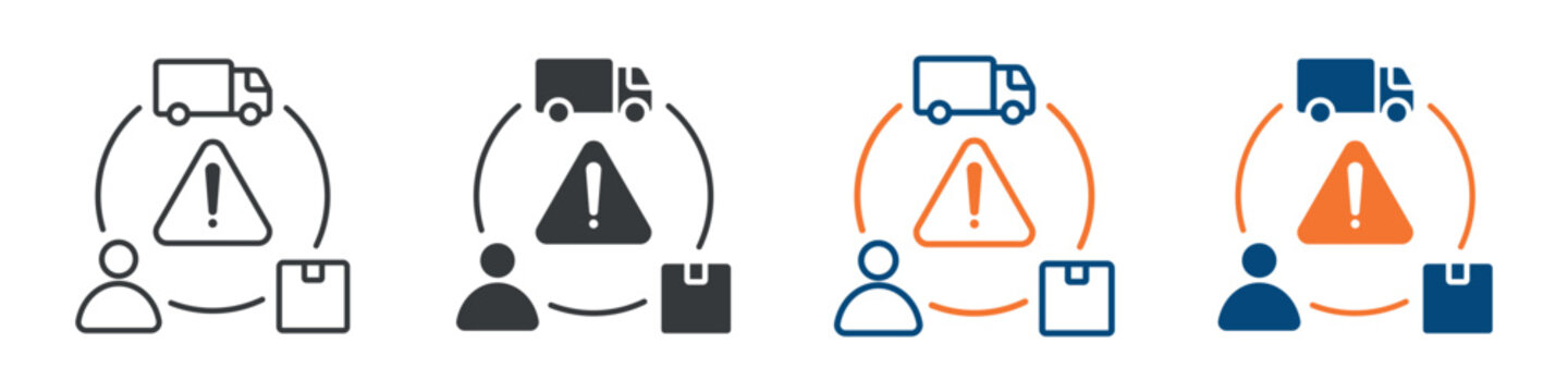 Supply Chain Risk Icon Set Multiple Style Collection