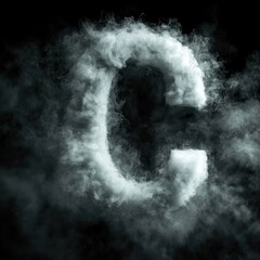 Obraz premium Capital letter C formed from ethereal smoke