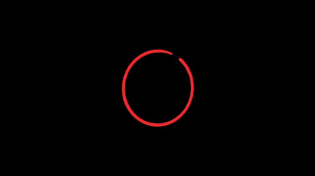 A broken red circle on a black background, symbolizing incompleteness or damage