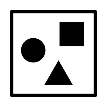 Geometric abstract basic shapes frame enclosing circle triangle square.