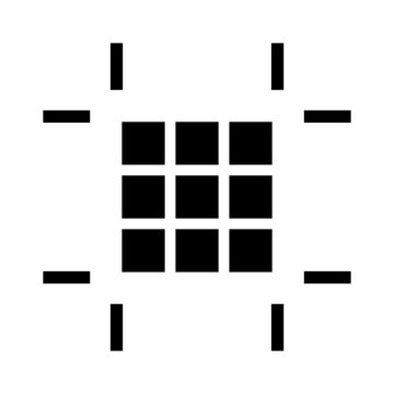 Vector artboard pixel grid icon for object alignment configuration.