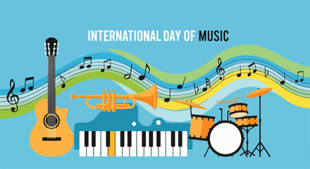 International music day colorful illustration © Asmiya