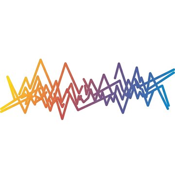 Colorful waveform graphic design element.