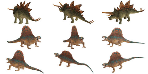Models of diverse dinosaur species in various poses. © Ilie