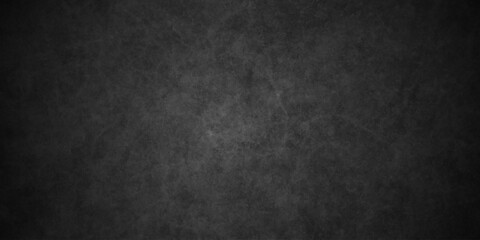 Fototapeta premium Dark charcoal grunge wall texture background. Dark black rough grunge surface with smoke edge. Black texture chalk board and black board.