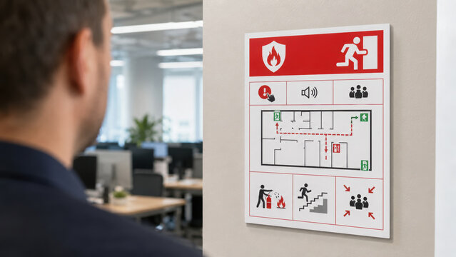 Emergency procedures are crucial for safety, and this flyer illustrates steps to follow during emergency situation