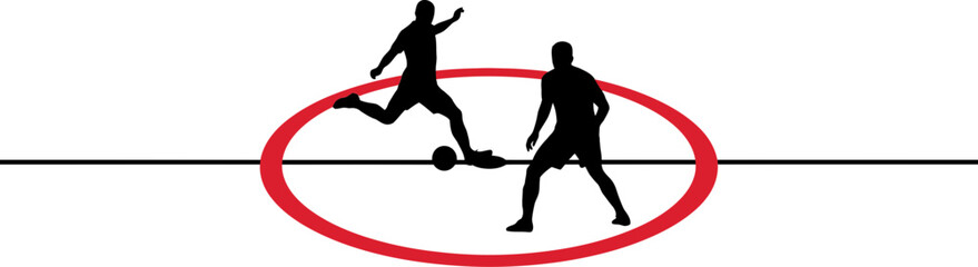 Two soccer players kicking ball © Varadilladtr